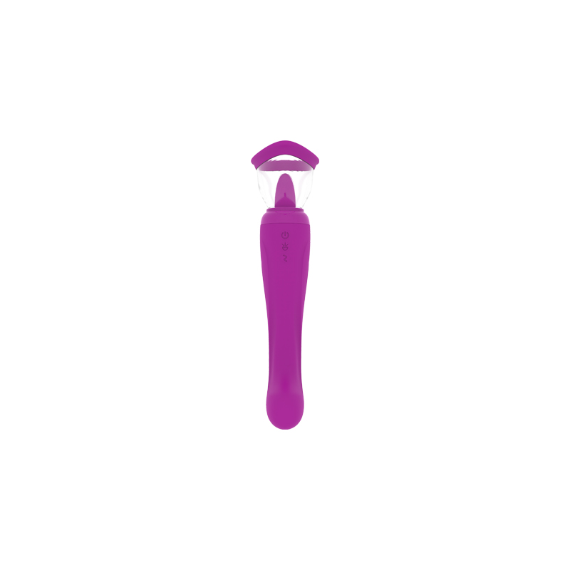 Slikke vibrator med sugende pumpe-lilla